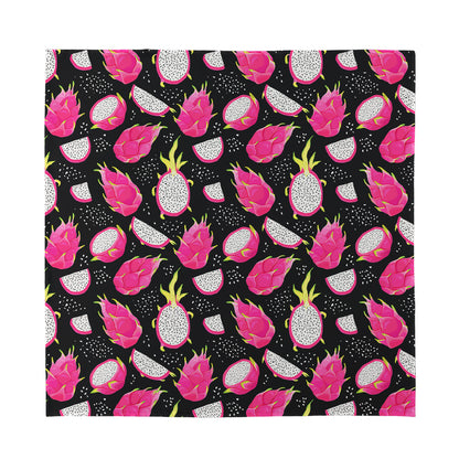 Dragon Fruit Pattern Print Silk Bandana
