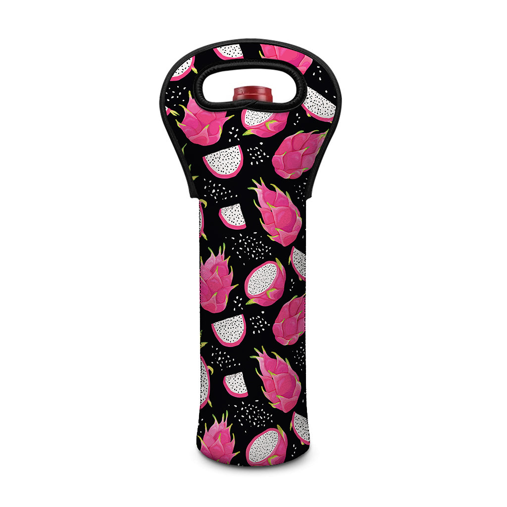 Dragon Fruit Pattern Print Single Neoprene Wine Tote