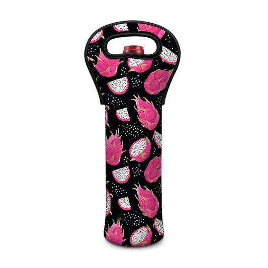 Dragon Fruit Pattern Print Single Neoprene Wine Tote