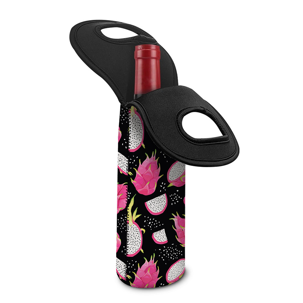 Dragon Fruit Pattern Print Single Neoprene Wine Tote