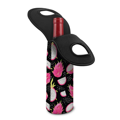 Dragon Fruit Pattern Print Single Neoprene Wine Tote