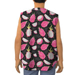 Dragon Fruit Pattern Print Sleeveless Baseball Jersey