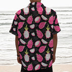 Dragon Fruit Pattern Print Textured Short Sleeve Shirt