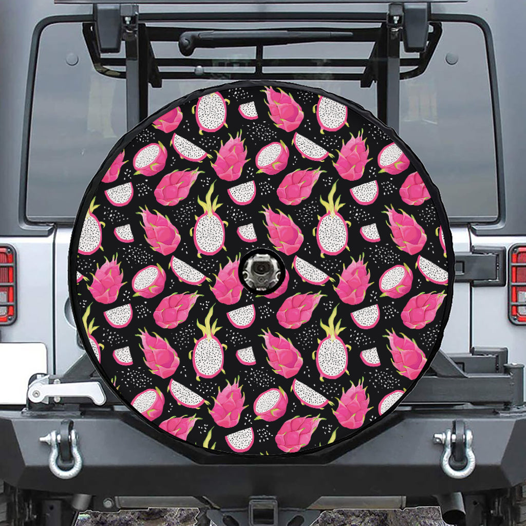 Dragon Fruit Pattern Print Tire Cover With Camera Hole