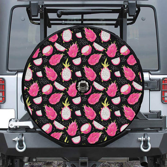 Dragon Fruit Pattern Print Tire Cover With Camera Hole