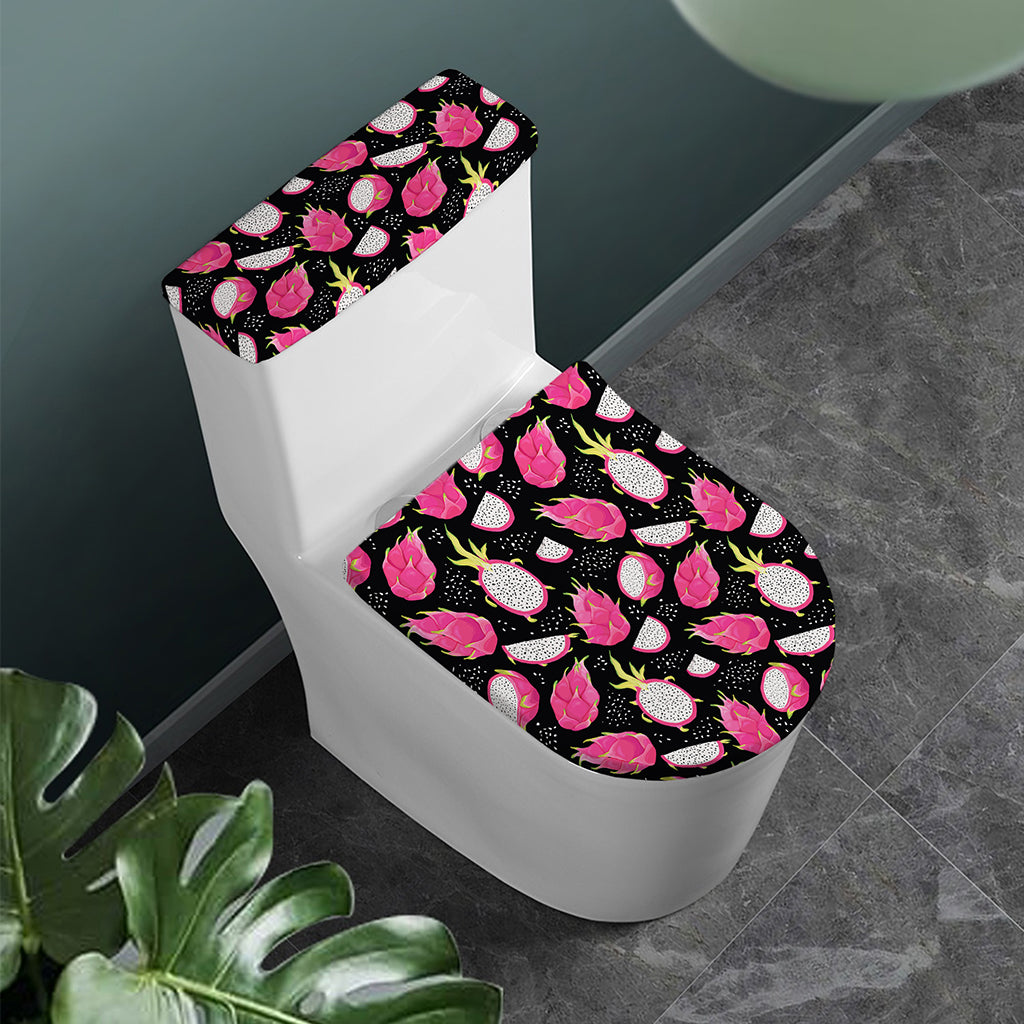 Dragon Fruit Pattern Print Toilet Lid And Tank Cover Set