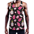 Dragon Fruit Pattern Print Men's Workout Tank Top