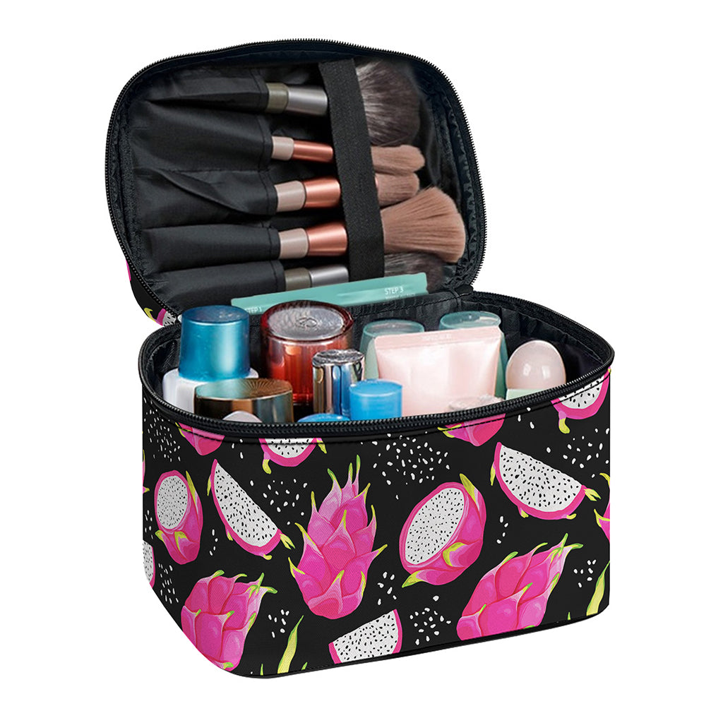 Dragon Fruit Pattern Print Travel Makeup Bag