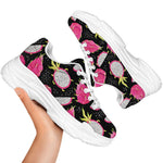 Dragon Fruit Pattern Print White Chunky Shoes