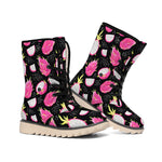 Dragon Fruit Pattern Print Winter Boots