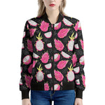 Dragon Fruit Pattern Print Women's Bomber Jacket