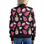 Dragon Fruit Pattern Print Women's Bomber Jacket