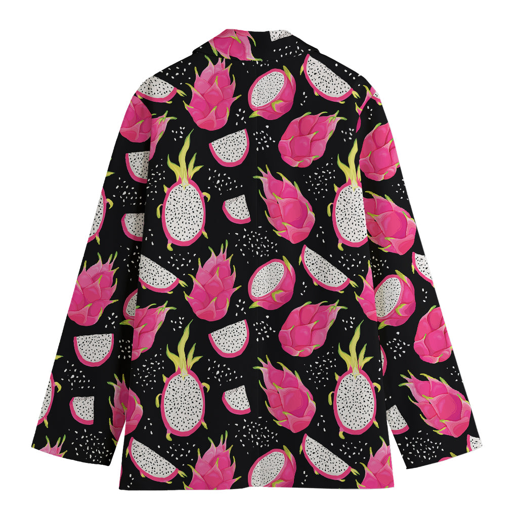 Dragon Fruit Pattern Print Women's Cotton Blazer