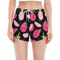 Dragon Fruit Pattern Print Women's Split Running Shorts