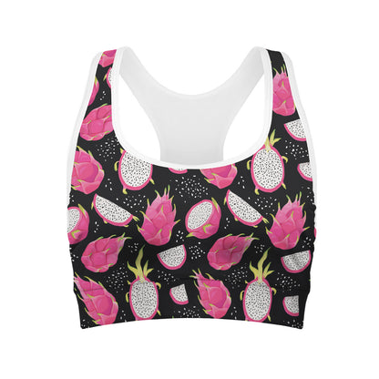 Dragon Fruit Pattern Print Women's Sports Bra