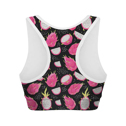 Dragon Fruit Pattern Print Women's Sports Bra