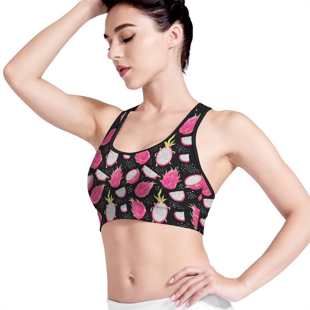 Dragon Fruit Pattern Print Women's Sports Bra