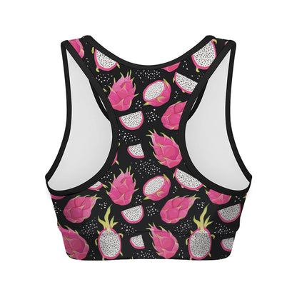 Dragon Fruit Pattern Print Women's Sports Bra