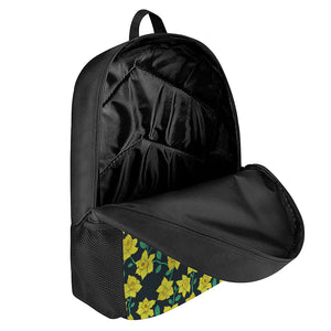 Drawing Daffodil Flower Pattern Print 17 Inch Backpack