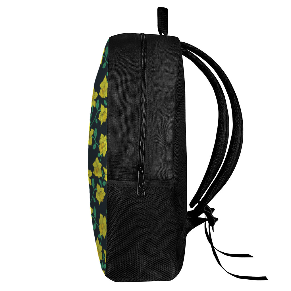 Drawing Daffodil Flower Pattern Print 17 Inch Backpack