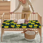 Drawing Daffodil Flower Pattern Print Baby Crib Sheet