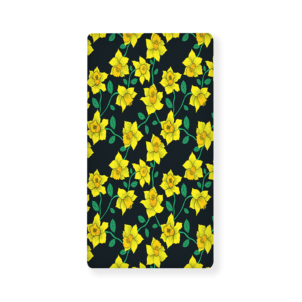 Drawing Daffodil Flower Pattern Print Baby Crib Sheet