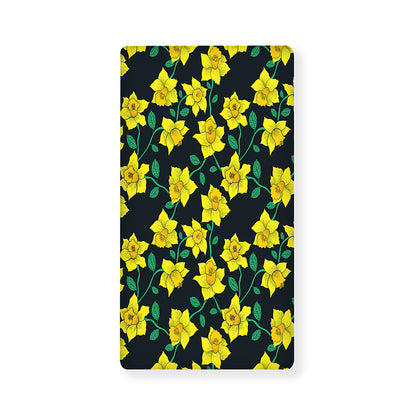 Drawing Daffodil Flower Pattern Print Baby Crib Sheet