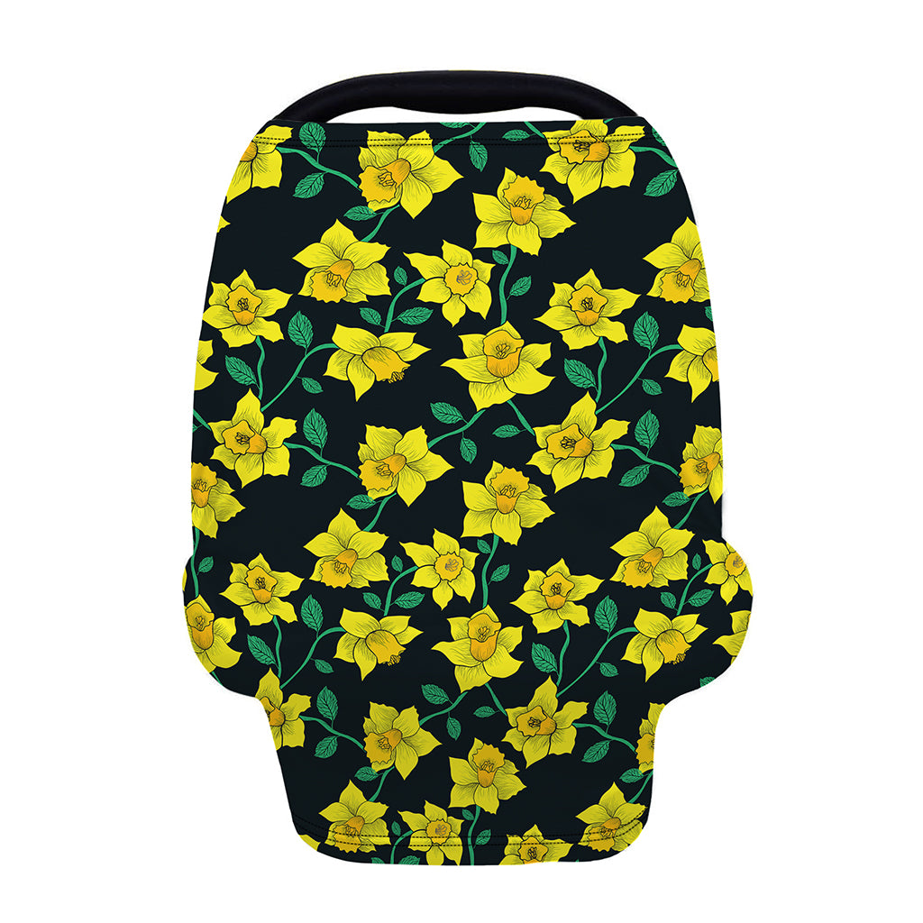 Drawing Daffodil Flower Pattern Print Baby Seat Cover