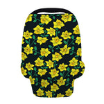 Drawing Daffodil Flower Pattern Print Baby Seat Cover