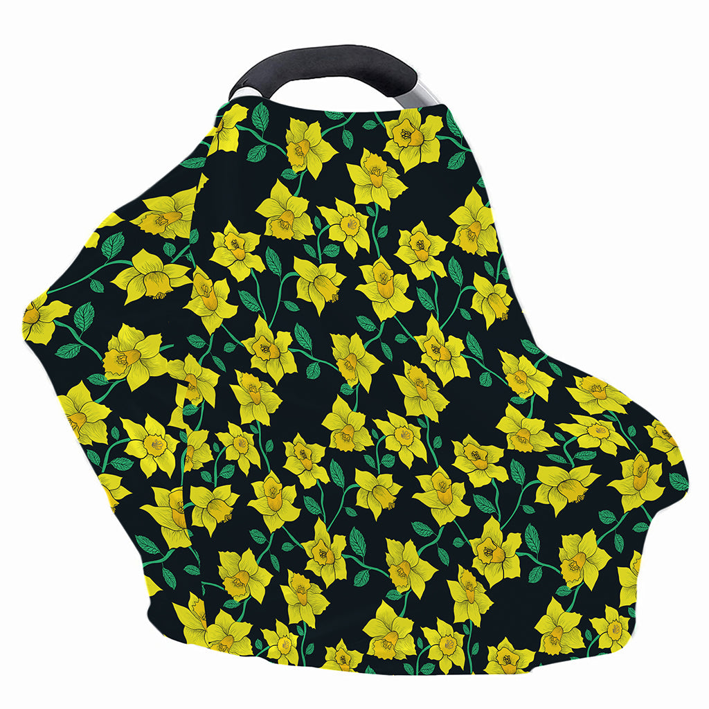 Drawing Daffodil Flower Pattern Print Baby Seat Cover