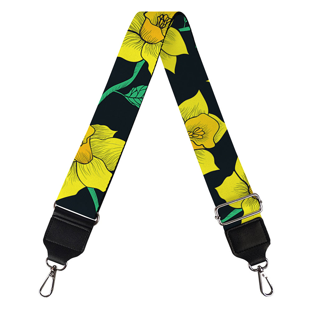 Drawing Daffodil Flower Pattern Print Bag Strap