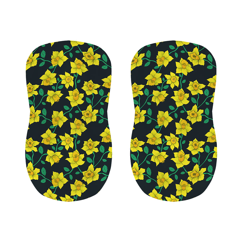 Drawing Daffodil Flower Pattern Print Bar Stool Covers