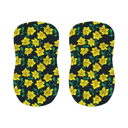 Drawing Daffodil Flower Pattern Print Bar Stool Covers