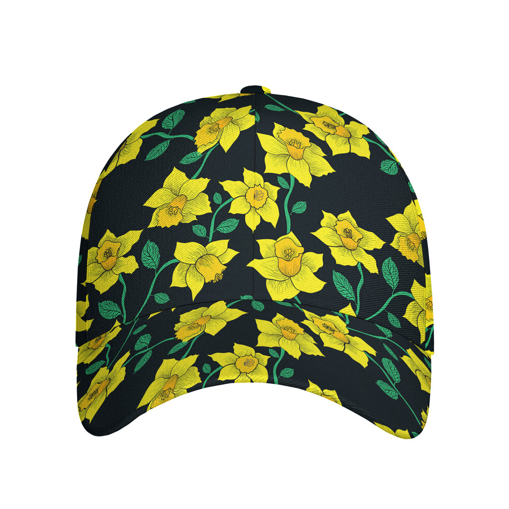 Drawing Daffodil Flower Pattern Print Baseball Cap