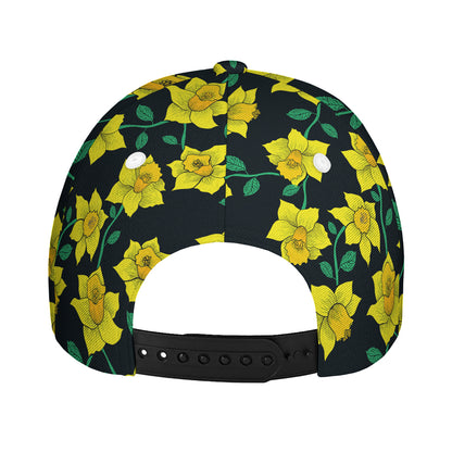 Drawing Daffodil Flower Pattern Print Baseball Cap