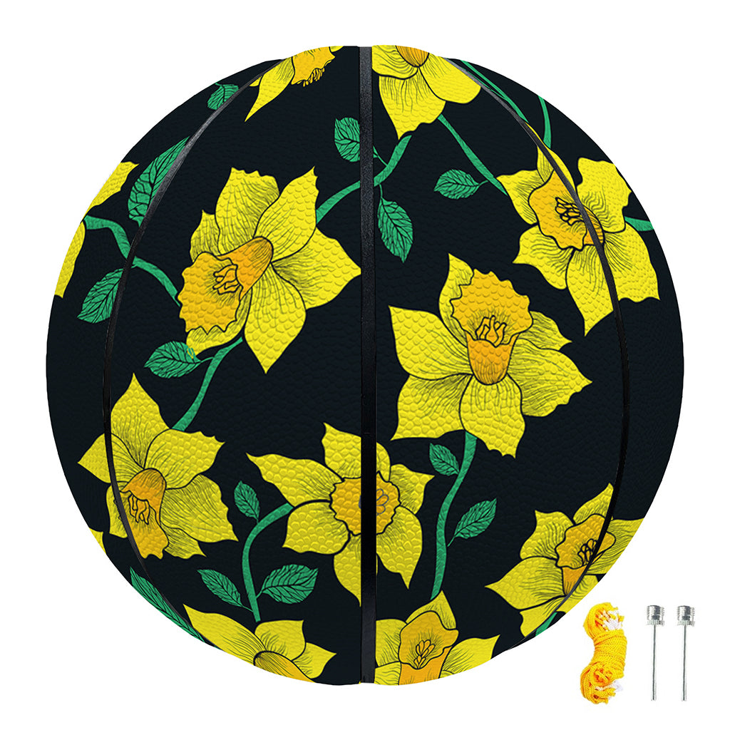 Drawing Daffodil Flower Pattern Print Basketball