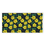 Drawing Daffodil Flower Pattern Print Beach Towel