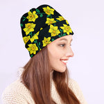 Drawing Daffodil Flower Pattern Print Beanie