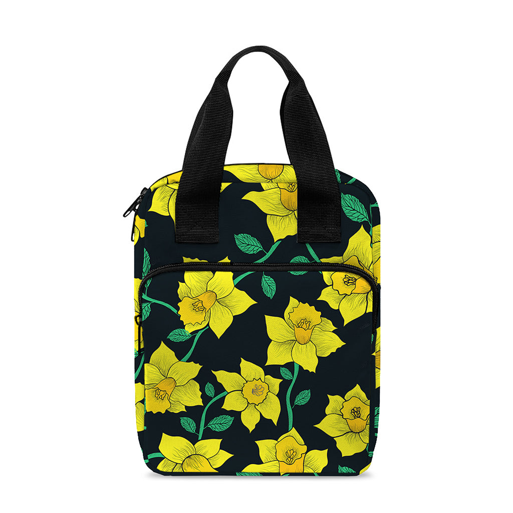 Drawing Daffodil Flower Pattern Print Bible Tote Bag