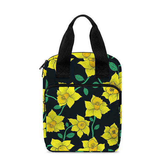 Drawing Daffodil Flower Pattern Print Bible Tote Bag
