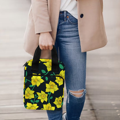 Drawing Daffodil Flower Pattern Print Bible Tote Bag