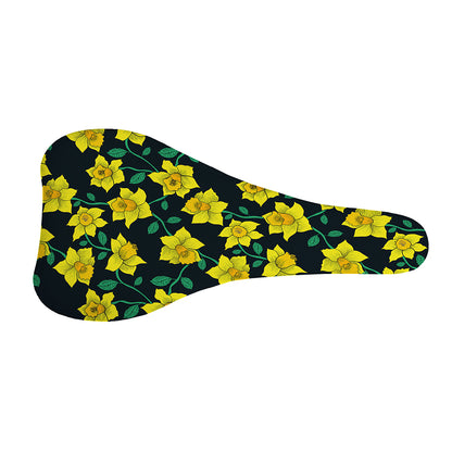 Drawing Daffodil Flower Pattern Print Bicycle Seat Cover