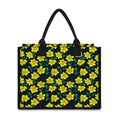 Drawing Daffodil Flower Pattern Print Canvas Tote Bag