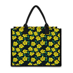 Drawing Daffodil Flower Pattern Print Canvas Tote Bag