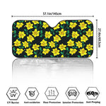 Drawing Daffodil Flower Pattern Print Car Windshield Sun Shade