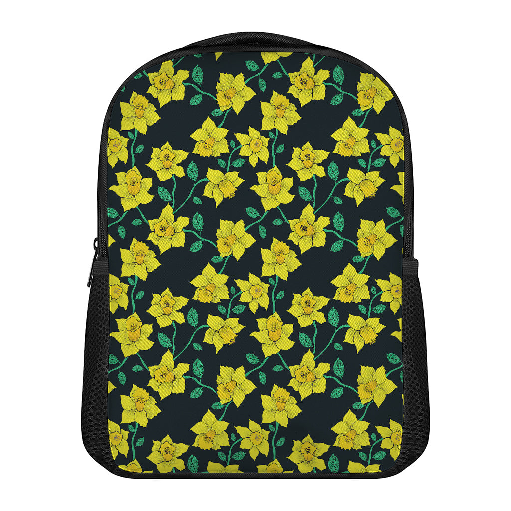 Drawing Daffodil Flower Pattern Print Casual Backpack
