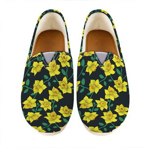 Drawing Daffodil Flower Pattern Print Casual Shoes
