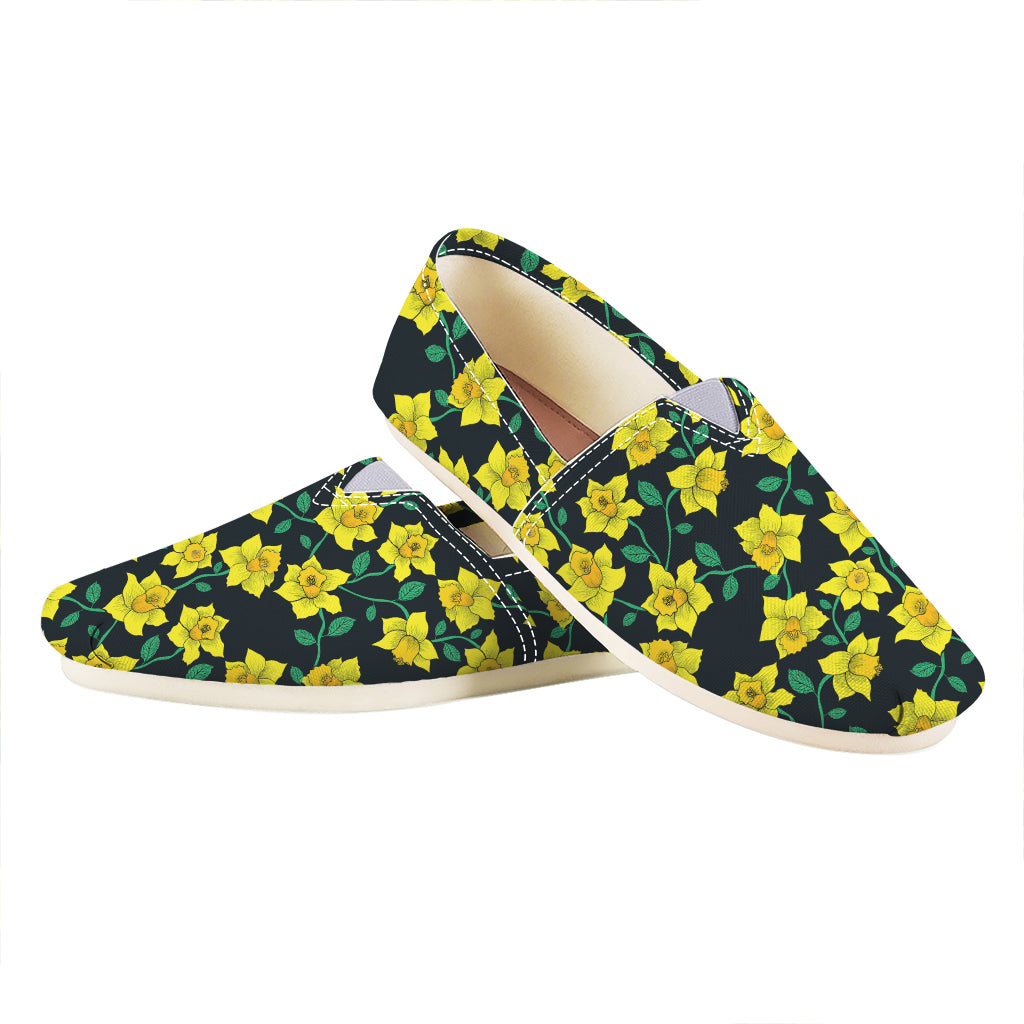 Drawing Daffodil Flower Pattern Print Casual Shoes