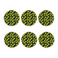 Drawing Daffodil Flower Pattern Print Coaster Set