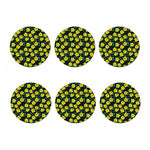 Drawing Daffodil Flower Pattern Print Coaster Set